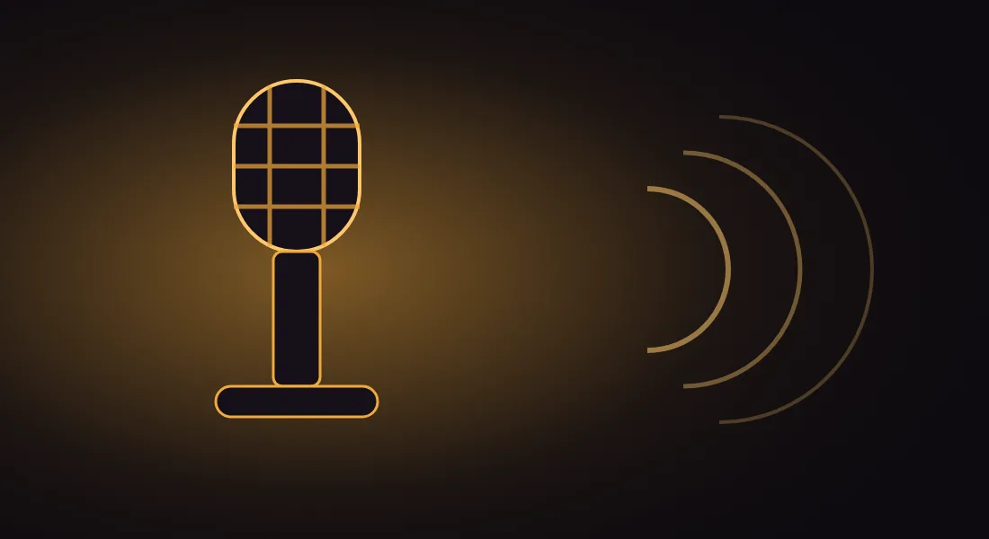 Microfone no estúdio — ilustração de exemplo